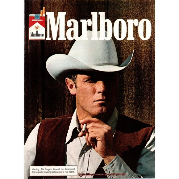 1979 Marlboro Cigarettes Vintage Print Ad Man Cowboy Hat Close Up Vest Wall Art - Picture 1 of 2